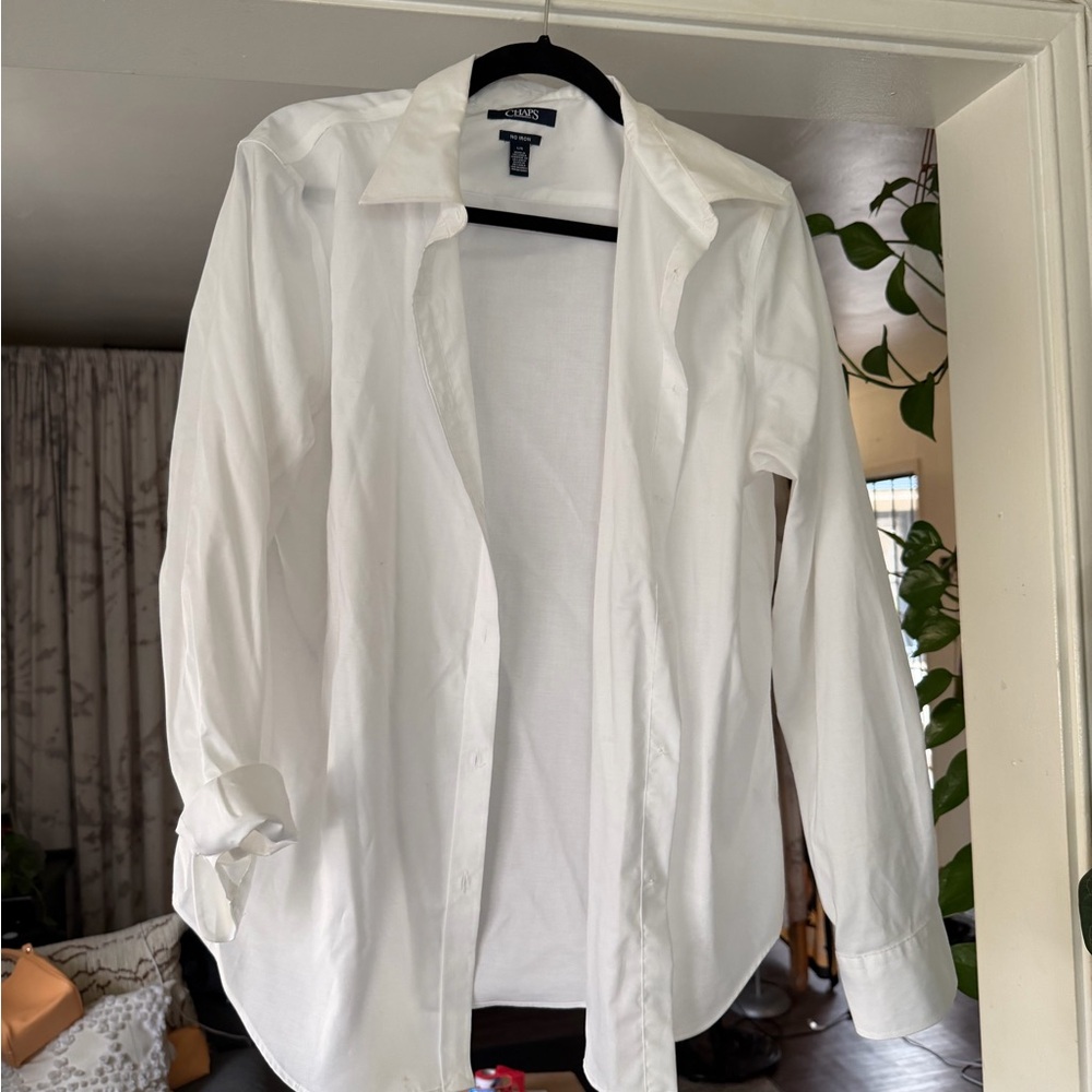 Chaps Women's Crisp White Button Down Shirt